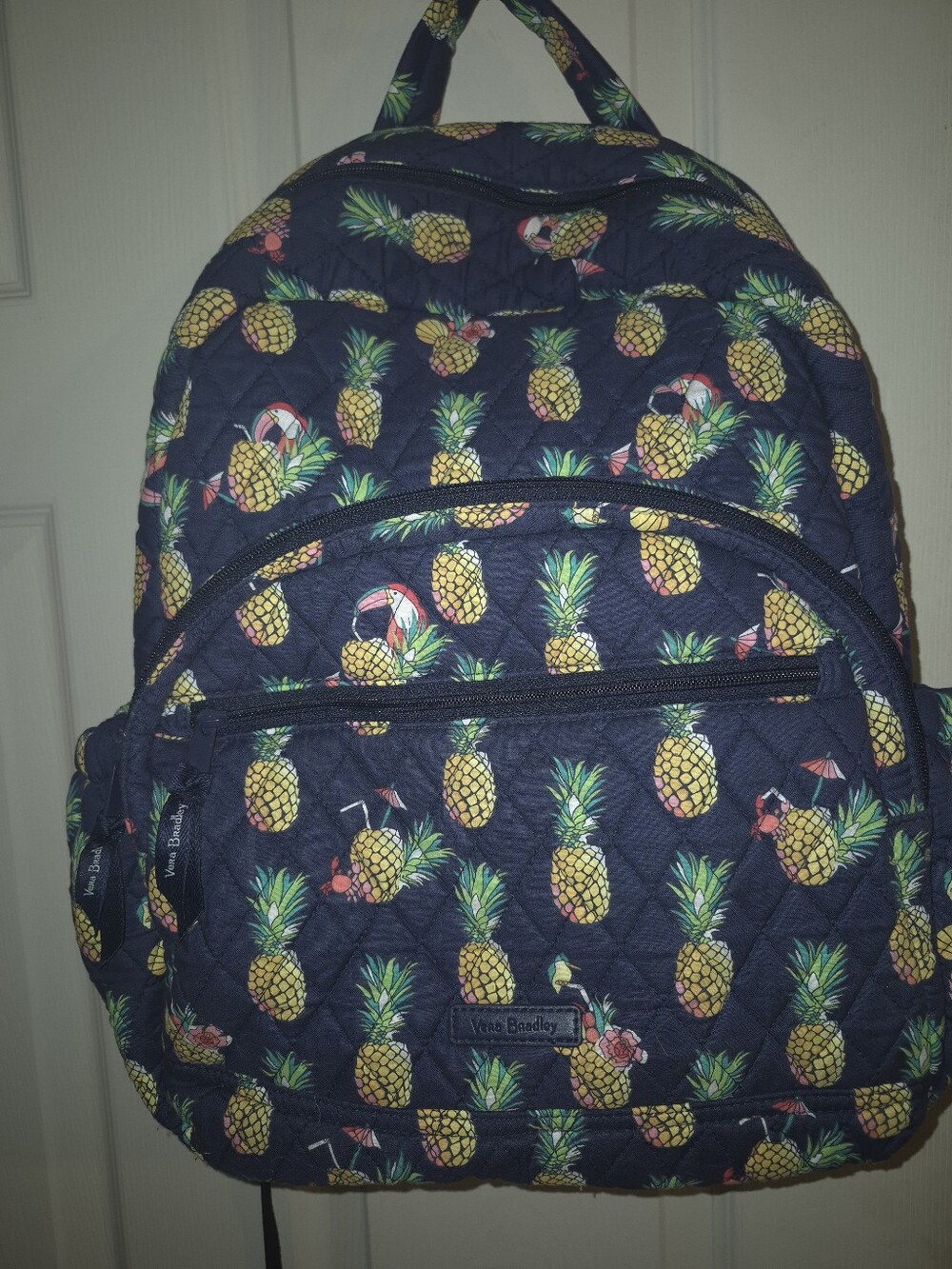 Vera BradleyToucan Party Quilted Pattern Pineapple Book Bag